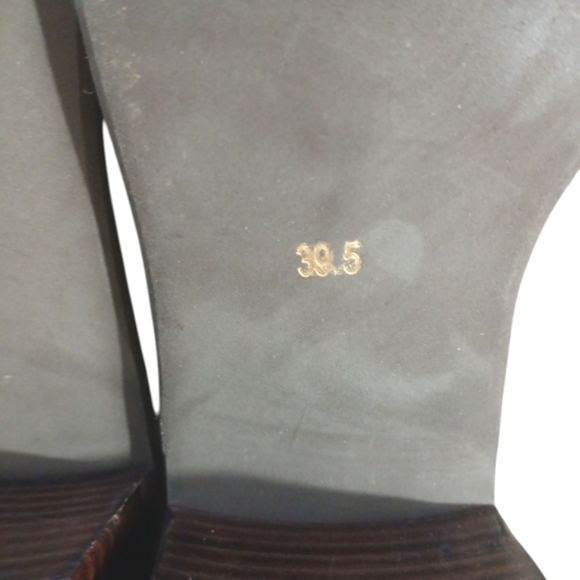 ALL BLACK Cream Croc Embossed Heeled Loafers Size 9.5 - Picture 10 of 14